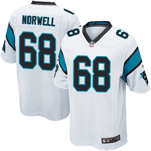 Men's Game Andrew Norwell Nike Jersey White Road - #68 NFL Carolina Panthers